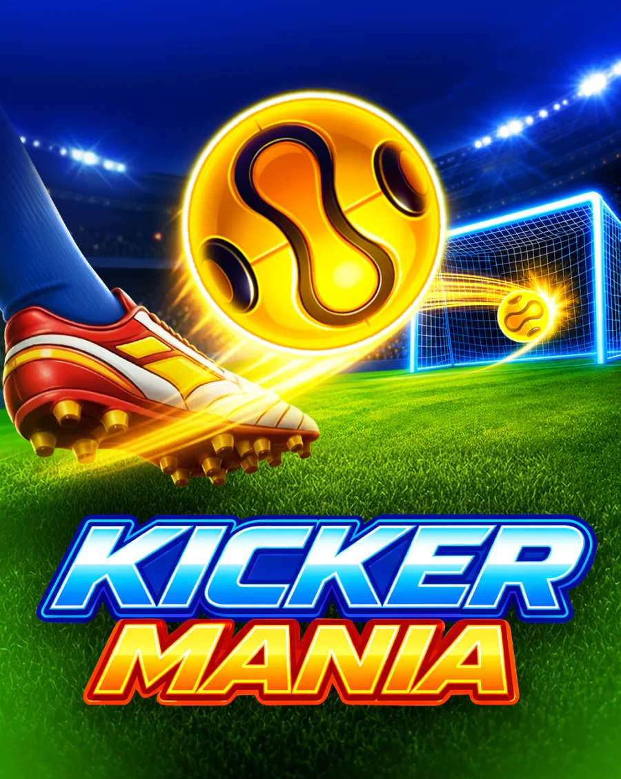 Kicker Mania title artwork with a golden football and red boot